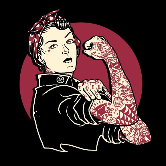 We Can Do It Women's Hoodie Custom Tattoo Artwork by Adi S-M-L-XL-XXL NWT - Picture 3 of 3